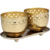 image:imageDeco 79 Metal Decorative Candle Jasmine Scented Cutout Spotted 7 oz 1 Wick Aromatherapy Candle with White Wax Set of 2 Wax Aromatherapy Candle 8 W 4 H Gold