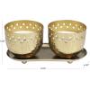 image:imageDeco 79 Metal Decorative Candle Jasmine Scented Cutout Spotted 7 oz 1 Wick Aromatherapy Candle with White Wax Set of 2 Wax Aromatherapy Candle 8 W 4 H Gold