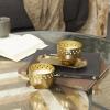 image:imageDeco 79 Metal Decorative Candle Jasmine Scented Cutout Spotted 7 oz 1 Wick Aromatherapy Candle with White Wax Set of 2 Wax Aromatherapy Candle 8 W 4 H Gold