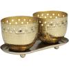 image:imageDeco 79 Metal Decorative Candle Jasmine Scented Cutout Spotted 7 oz 1 Wick Aromatherapy Candle with White Wax Set of 2 Wax Aromatherapy Candle 8 W 4 H Gold
