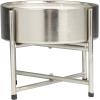 image:imageDeco 79 Metal Decorative Candle Sweet Bamboo Scented Wide 55 oz 4 Wick Aromatherapy Candle with White Wax Wax Aromatherapy Candle 8 x 8 x 7 Silver