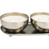 image:imageDeco 79 Metal Decorative Candle Vanilla Marshmallow Scented Hammered 12 oz 2 Wick Aromatherapy Candle with White Wax Set of 2 Wax Aromatherapy Candle 10 W 3 H Silver