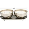 image:imageDeco 79 Metal Decorative Candle Vanilla Marshmallow Scented Hammered 12 oz 2 Wick Aromatherapy Candle with White Wax Set of 2 Wax Aromatherapy Candle 10 W 3 H Silver
