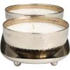 image:imageDeco 79 Metal Decorative Candle Vanilla Marshmallow Scented Hammered 12 oz 2 Wick Aromatherapy Candle with White Wax Set of 2 Wax Aromatherapy Candle 10 W 3 H Silver