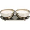 image:imageDeco 79 Metal Decorative Candle Vanilla Marshmallow Scented Hammered 12 oz 2 Wick Aromatherapy Candle with White Wax Set of 2 Wax Aromatherapy Candle 10 W 3 H Silver