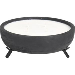 image:imageDeco 79 Mango Wood Decorative Candle Sauvignon Blanc Scented 40 oz 4 Wick Aromatherapy Candle with White Wax Wax Aromatherapy Candle 9 x 9 x 4 Black