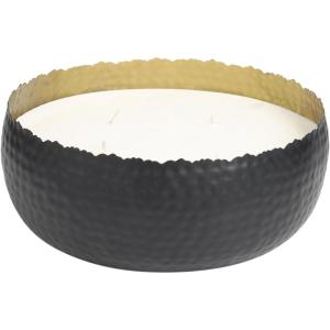 image:imageDeco 79 Metal Decorative Candle Campfire Scented Wide Hammered 90 oz 4 Wick Aromatherapy Candle with White Wax Wax Aromatherapy Candle 10 x 10 x 4 Black