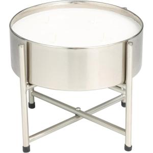 image:imageDeco 79 Metal Decorative Candle Sweet Bamboo Scented Wide 55 oz 4 Wick Aromatherapy Candle with White Wax Wax Aromatherapy Candle 8 x 8 x 7 Silver