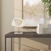 image:imageDeco 79 Polystone Abstract Decorative Sculpture CutOut Home Decor Statue with Marble Stand Accent Figurine 7 x 3 x 20 White12 x 3 x 13