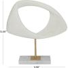 image:imageDeco 79 Polystone Abstract Decorative Sculpture CutOut Home Decor Statue with Marble Stand Accent Figurine 7 x 3 x 20 White12 x 3 x 13