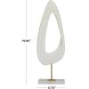 image:imageDeco 79 Polystone Abstract Decorative Sculpture CutOut Home Decor Statue with Marble Stand Accent Figurine 7 x 3 x 20 White7 x 3 x 20