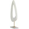 image:imageDeco 79 Polystone Abstract Decorative Sculpture CutOut Home Decor Statue with Marble Stand Accent Figurine 7 x 3 x 20 White7 x 3 x 20