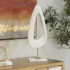 image:imageDeco 79 Polystone Abstract Decorative Sculpture CutOut Home Decor Statue with Marble Stand Accent Figurine 7 x 3 x 20 White7 x 3 x 20