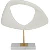 image:imageDeco 79 Polystone Abstract Decorative Sculpture CutOut Home Decor Statue with Marble Stand Accent Figurine 7 x 3 x 20 White12 x 3 x 13