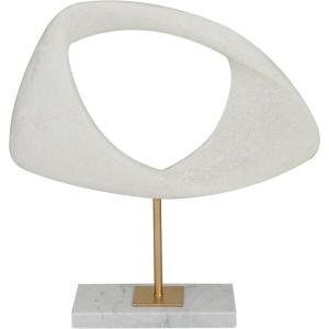 image:imageDeco 79 Polystone Abstract Decorative Sculpture CutOut Home Decor Statue with Marble Stand Accent Figurine 7 x 3 x 20 White12 x 3 x 13