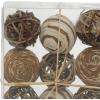 image:imageDeco 79 Dried Plant Handmade Decorative Ball Orbs amp Vase Filler with Varying Designs Set of 2 10H 7W Brown