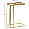 image:imageDeco 79 Metal Side End Accent Table End Table with Clear Glass Top Side Table 18 x 11 x 25 GoldGold
