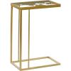 image:imageDeco 79 Metal Side End Accent Table End Table with Clear Glass Top Side Table 18 x 11 x 25 GoldGold