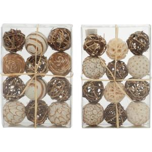 image:imageDeco 79 Dried Plant Handmade Decorative Ball Orbs amp Vase Filler with Varying Designs Set of 2 10H 7W Brown