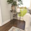 image:imageDeco 79 Metal Scroll Indoor Outdoor Plantstand 3 Tier Plant Shelf with Colorful Jewels Set of 3 Plant Stand 28 24 20H Black
