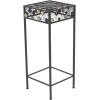 image:imageDeco 79 Metal Scroll Indoor Outdoor Plantstand 3 Tier Plant Shelf with Colorful Jewels Set of 3 Plant Stand 28 24 20H Black
