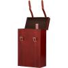image:imageDeco 79 Leather 2 Bottle Wine Holder with Carrying Handle 9 x 5 x 16 Red