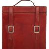 image:imageDeco 79 Leather 2 Bottle Wine Holder with Carrying Handle 9 x 5 x 16 Red