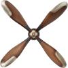 image:imageDeco 79 Metal Airplane Propeller Home Wall Decor Wood Inspired 2 Blade Wall Sculpture with Gold Aviation Detailing Wall Art 5 x 2 x 56 BrownBrown