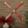 image:imageDeco 79 Metal Airplane Propeller Home Wall Decor Wood Inspired 2 Blade Wall Sculpture with Gold Aviation Detailing Wall Art 5 x 2 x 56 BrownBrown