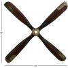 image:imageDeco 79 Metal Airplane Propeller Home Wall Decor Wood Inspired 2 Blade Wall Sculpture with Gold Aviation Detailing Wall Art 5 x 2 x 56 BrownBrown