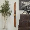 image:imageDeco 79 Metal Airplane Propeller Home Wall Decor Wood Inspired 2 Blade Wall Sculpture with Gold Aviation Detailing Wall Art 5 x 2 x 56 BrownBrown