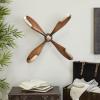 image:imageDeco 79 Metal Airplane Propeller Home Wall Decor Wood Inspired 2 Blade Wall Sculpture with Gold Aviation Detailing Wall Art 5 x 2 x 56 BrownBrown