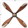 image:imageDeco 79 Metal Airplane Propeller Home Wall Decor Wood Inspired 2 Blade Wall Sculpture with Gold Aviation Detailing Wall Art 5 x 2 x 56 BrownBrown