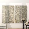 image:imageDeco 79 Metal Tree Home Wall Decor Wall Sculpture with Embossed Design Set of 4 Wall Art 12W 36H Green