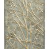 image:imageDeco 79 Metal Tree Home Wall Decor Wall Sculpture with Embossed Design Set of 4 Wall Art 12W 36H Green