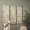 image:imageDeco 79 Metal Tree Home Wall Decor Wall Sculpture with Embossed Design Set of 4 Wall Art 12W 36H Green