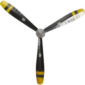image:imageDeco 79 Metal Airplane Propeller Home Wall Decor Wood Inspired 2 Blade Wall Sculpture with Gold Aviation Detailing Wall Art 5 x 2 x 56 BrownBlack