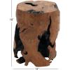 image:imageDeco 79 Teak Wood Handmade Live Edge Stump Accent Table with Charred Detailing 14 x 14 x 18 BrownBrown