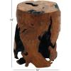 image:imageDeco 79 Teak Wood Handmade Live Edge Stump Accent Table with Charred Detailing 14 x 14 x 18 BrownBrown