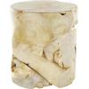 image:imageDeco 79 Teak Wood Handmade Live Edge Stump Accent Table with Charred Detailing 14 x 14 x 18 BrownLight Brown