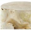 image:imageDeco 79 Teak Wood Handmade Live Edge Stump Accent Table with Charred Detailing 14 x 14 x 18 BrownLight Brown