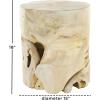 image:imageDeco 79 Teak Wood Handmade Live Edge Stump Accent Table with Charred Detailing 14 x 14 x 18 BrownLight Brown