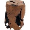 image:imageDeco 79 Teak Wood Handmade Live Edge Stump Accent Table with Charred Detailing 14 x 14 x 18 BrownBrown