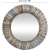 image:imageDeco 79 Banana Leaf Room Wall Mirror Entryway Mirror with Coiled Frame and Blue Accents Wall Mounted Mirror 35 x 3 x 35 GrayGrey