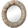 image:imageDeco 79 Banana Leaf Room Wall Mirror Entryway Mirror with Coiled Frame and Blue Accents Wall Mounted Mirror 35 x 3 x 35 GrayGrey