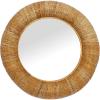 image:imageDeco 79 Banana Leaf Room Wall Mirror Entryway Mirror with Coiled Frame and Blue Accents Wall Mounted Mirror 35 x 3 x 35 GrayBrown