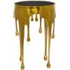image:imageDeco 79 Aluminum Metal Side End Accent Table Drip End Table with Melting Designed Body and Black Shaded Tabletop Side Table 16 x 16 x 25 WhiteGold