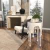 image:imageDeco 79 Aluminum Metal Side End Accent Table Drip End Table with Melting Designed Body and Black Shaded Tabletop Side Table 16 x 16 x 25 WhiteWhite