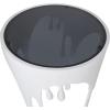 image:imageDeco 79 Aluminum Metal Side End Accent Table Drip End Table with Melting Designed Body and Black Shaded Tabletop Side Table 16 x 16 x 25 WhiteWhite