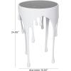 image:imageDeco 79 Aluminum Metal Side End Accent Table Drip End Table with Melting Designed Body and Black Shaded Tabletop Side Table 16 x 16 x 25 WhiteWhite